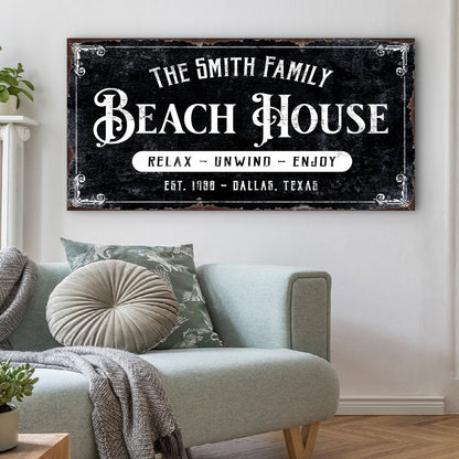 Beach House Personalized Sign III