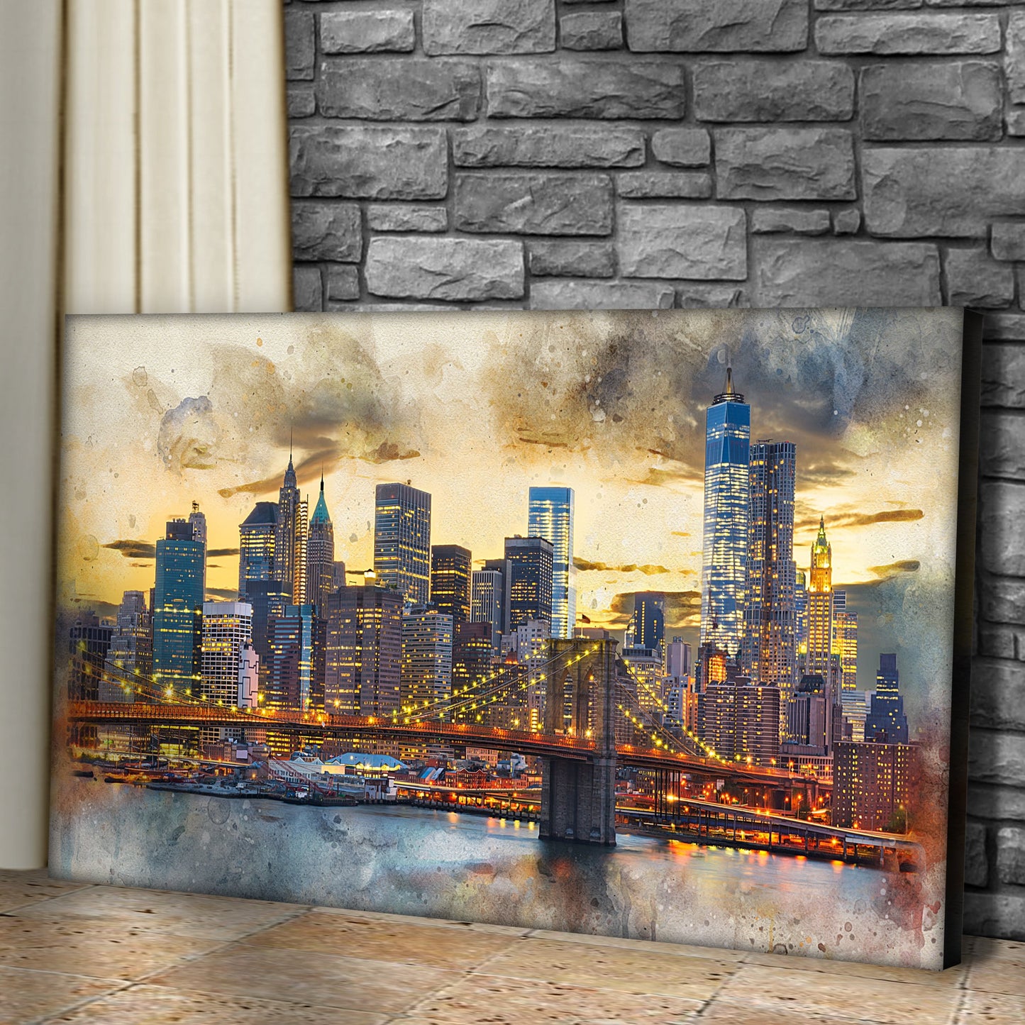 New York City Night View Canvas Wall Art