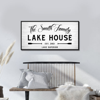 Rustic Family Lake House Sign