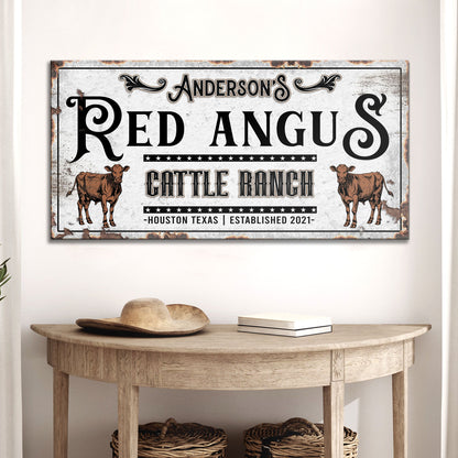 Personalized Red Angus Cattle Sign
