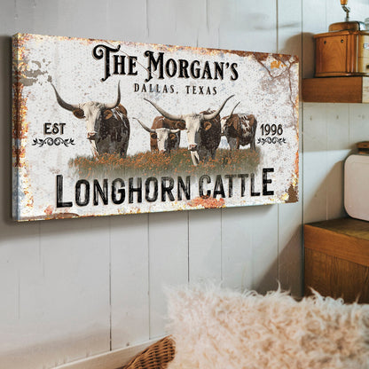 Personalized Long Horn Cattle Sign II