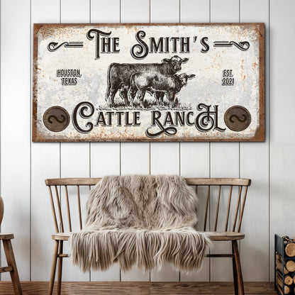 Branded Cattle Ranch Sign IV