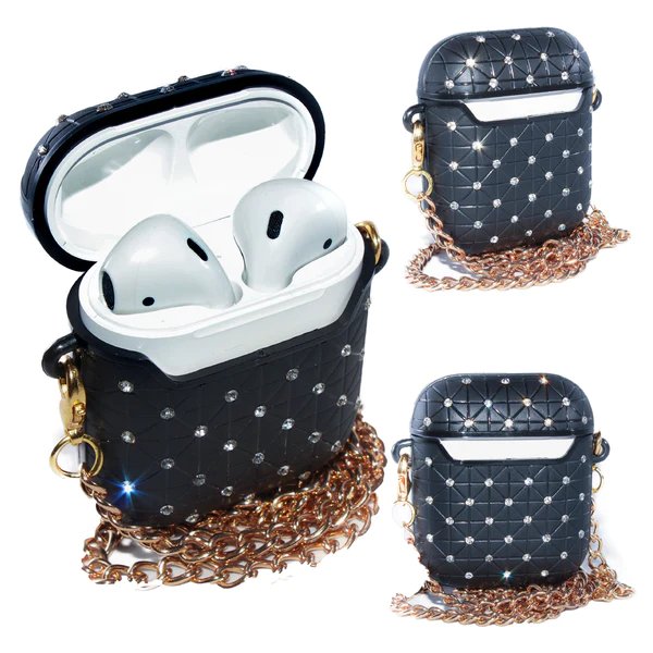 AirPods Glitter Case With Necklace
