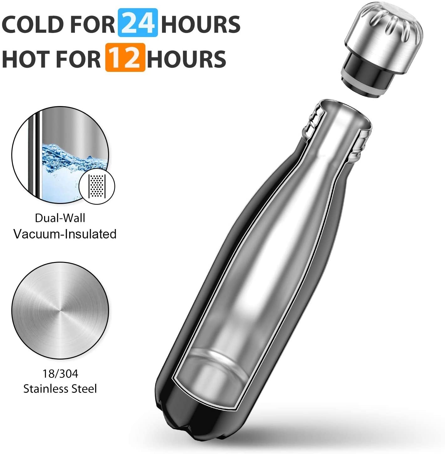 Free Boss 17oz Stainless Steel Water Bottle
