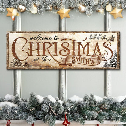 Family Welcome To Christmas Sign