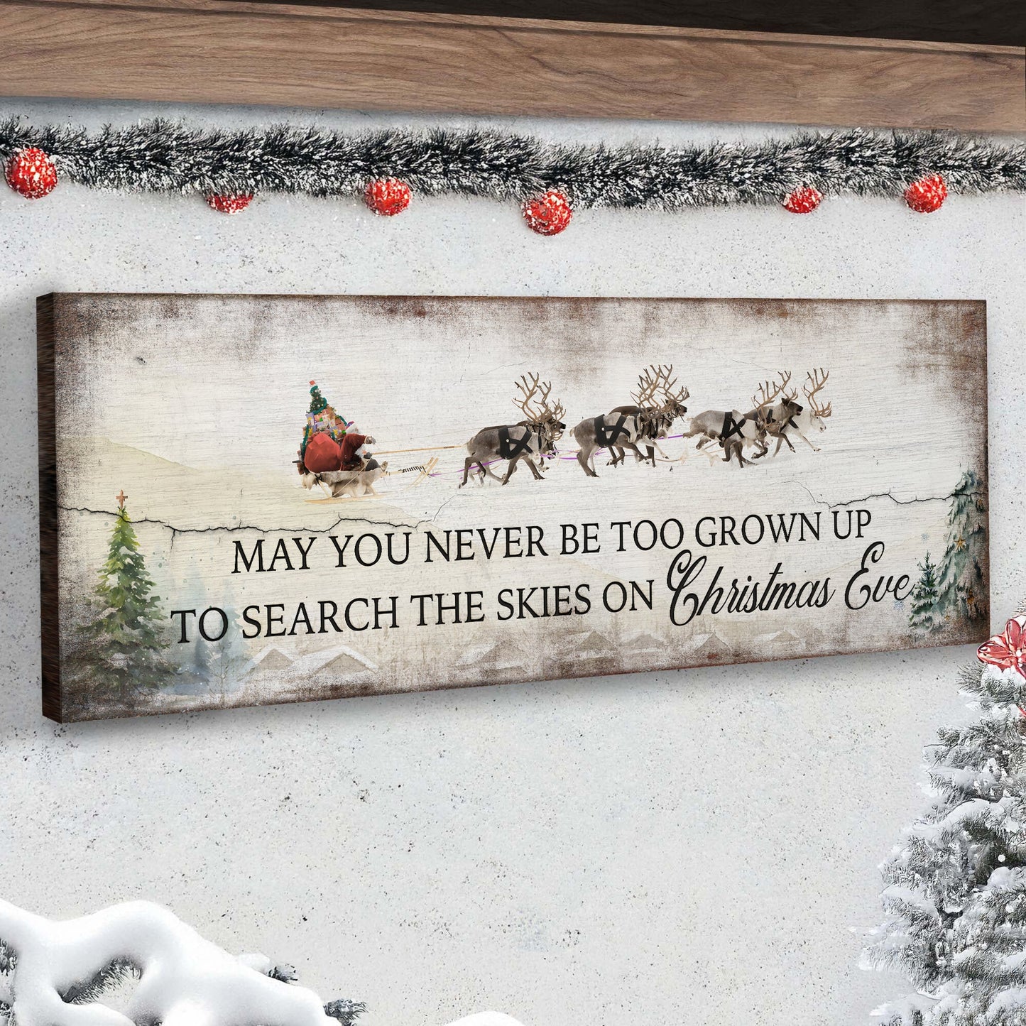 May You Never Be To Grown Up To Search The Skies On Christmas Eve Sign