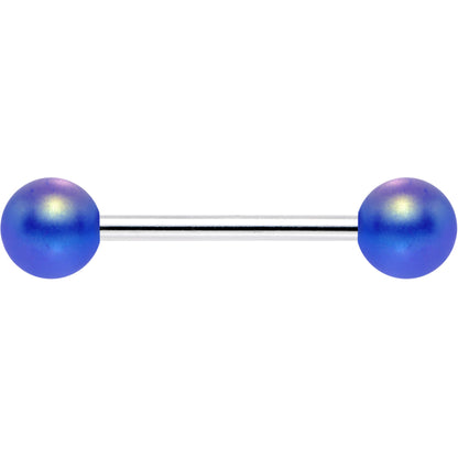 Matte Iridescent Blue 6mm Acrylic Ball Barbell Tongue Ring