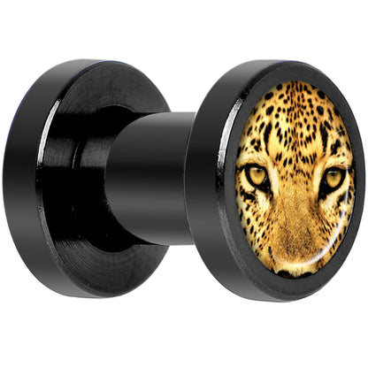 Full Color Leopard Eyes Black Anodized Screw Fit Plug Set 4G