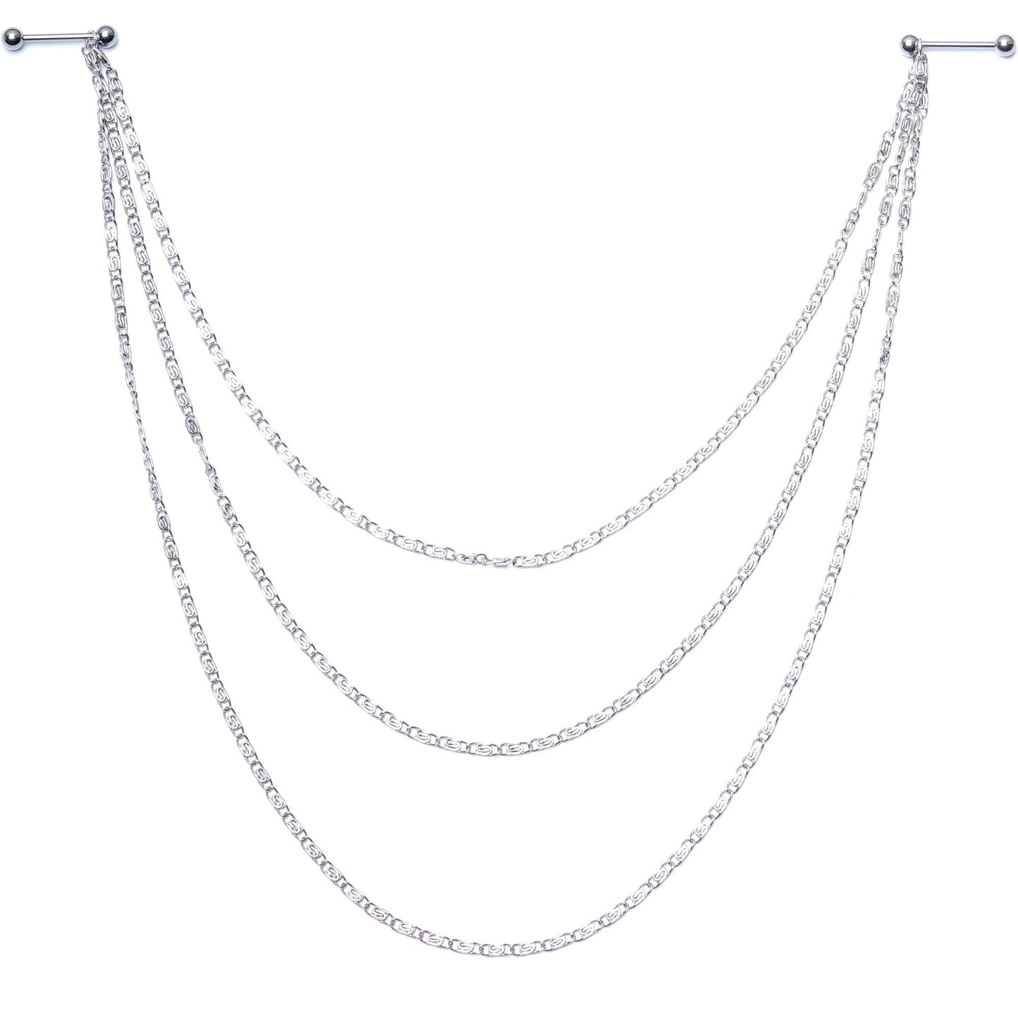 Handcrafted Swirly Link Dangle Nipple Chain