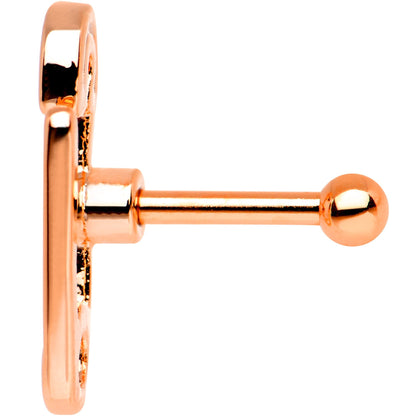 16G 1/4 Rose Gold PVD Open Safety Pin Tragus Cartilage Earring