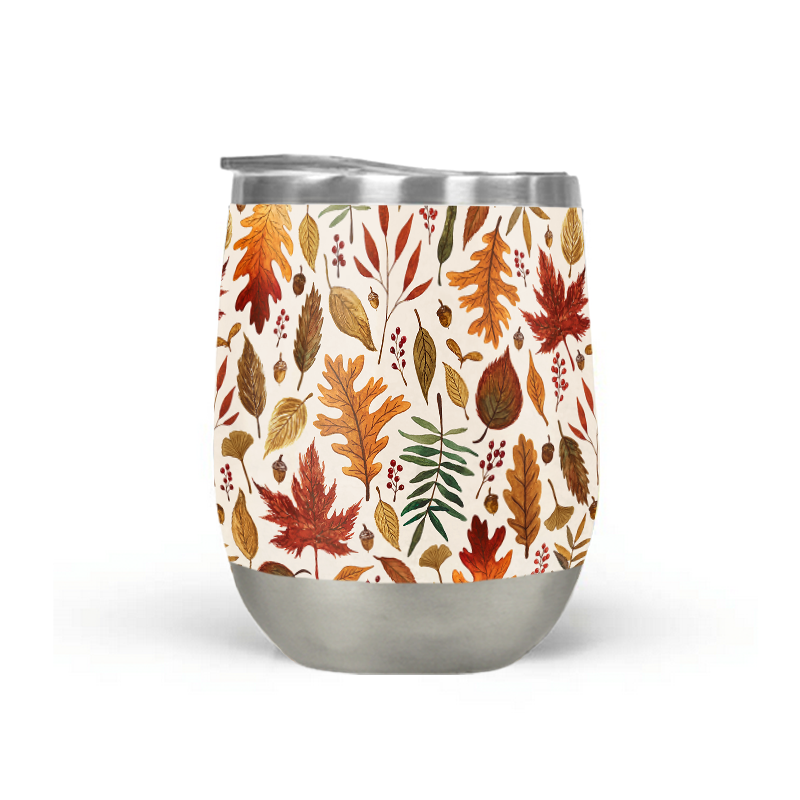Watercolor Fall Leaves Stemless Wine Tumbler