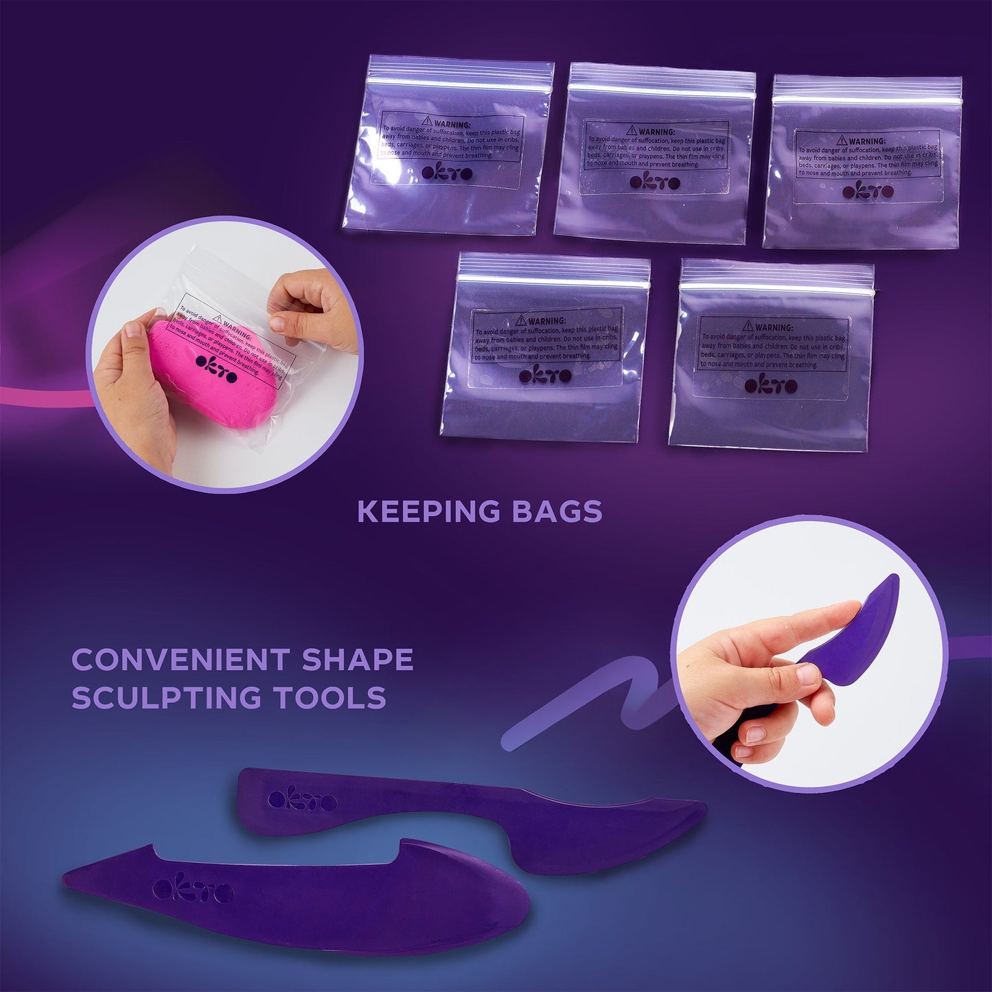 OKTO Air Clay Set for Creativity – 24 Colors