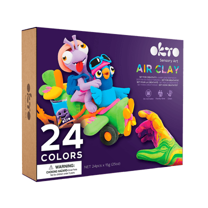 OKTO Air Clay Set for Creativity – 24 Colors