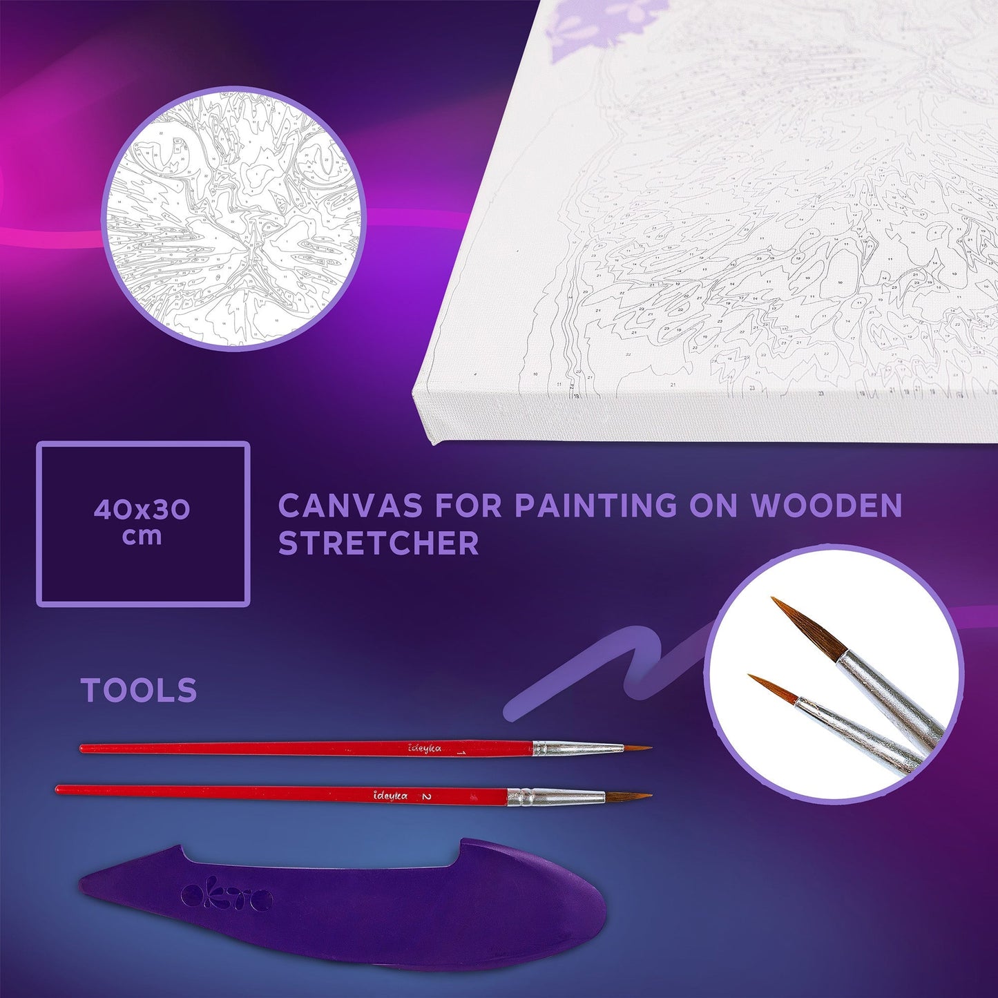 OKTO Air-Dry Clay 3D Painting Kit – Kit a Cat in a Flower Crown (11.8 x 15.7 in)