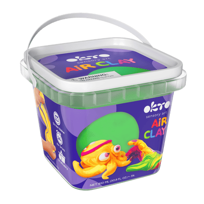 OKTO Air Dry Clay Bucket, 910 ml (31 fl oz) — Green — Ages 8+