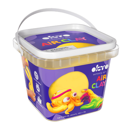 OKTO Air Dry Clay Bucket, 910 ml (31 fl oz) — Yellow — Ages 8+
