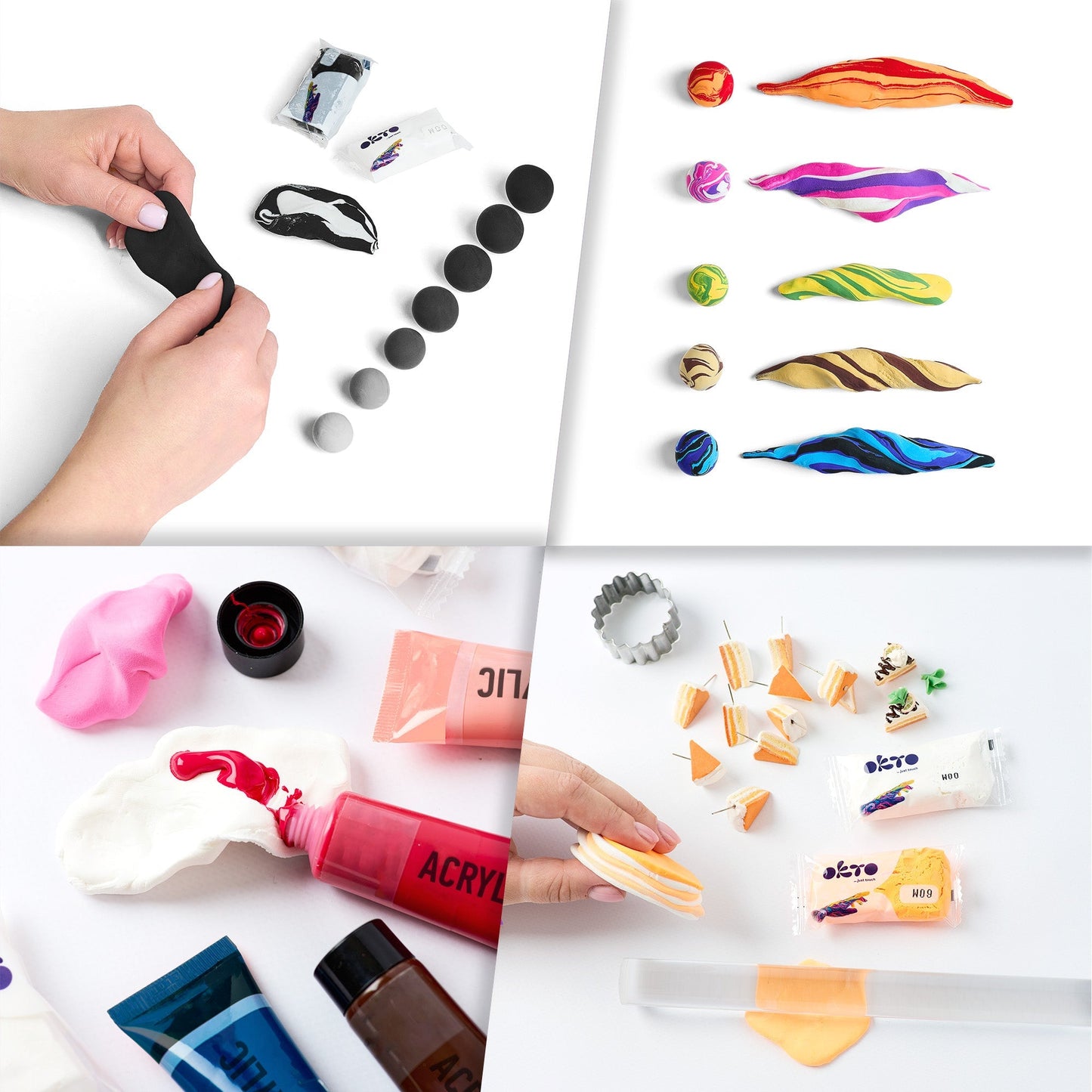 OKTO Colors Air Clay (L) — 30 Sticks — Refill — Ages 14+