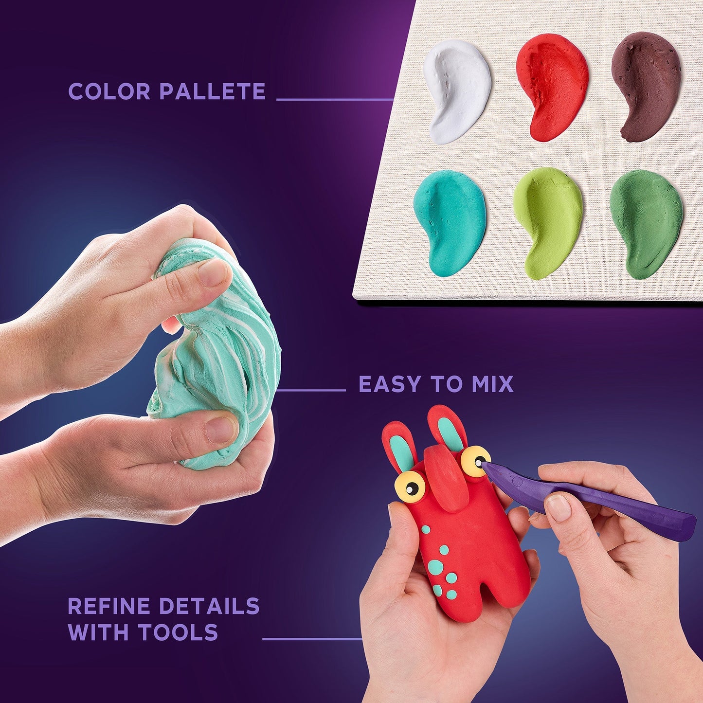 OKTO Little Worlds — Mommy Troll — Foam Air‑Dry Clay Wooden Art Kit (~8.3″ Square) — Ages 8+