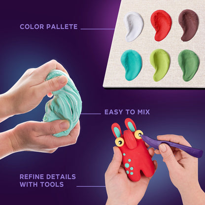 OKTO Little Worlds — Mommy Troll — Foam Air‑Dry Clay Wooden Art Kit (~8.3″ Square) — Ages 8+