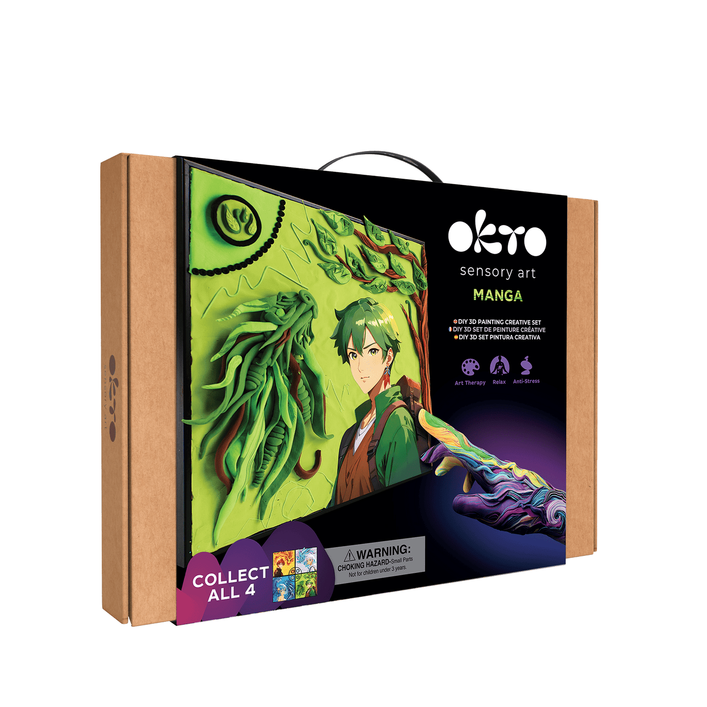 OKTO Manga Elements — Earth — 3D Clay Canvas Kit (11.8×15.7 in) — Ages 10+