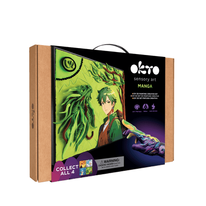 OKTO Manga Elements — Earth — 3D Clay Canvas Kit (11.8×15.7 in) — Ages 10+