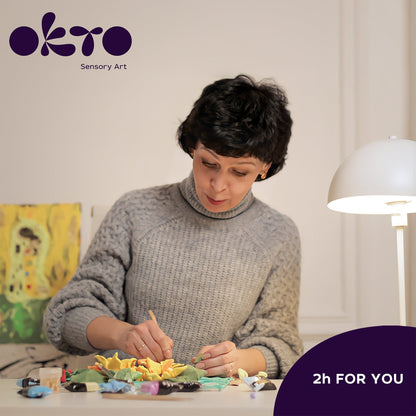 OKTO Sensory Art 3D Painting “Flower Beds in Holland” – 11.8” x 15.7” Canvas Kit