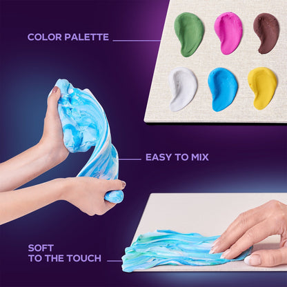 OKTO Sensory Art 3D Painting “Flower Beds in Holland” – 11.8” x 15.7” Canvas Kit