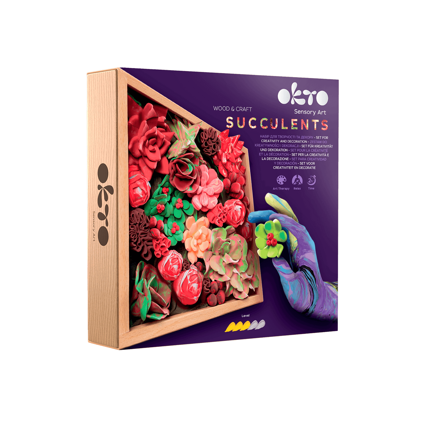 OKTO Sensory Art 3D Woodcraft “Passion” – Succulent Craft Kit