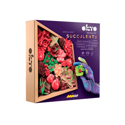 OKTO Sensory Art 3D Woodcraft “Passion” – Succulent Craft Kit