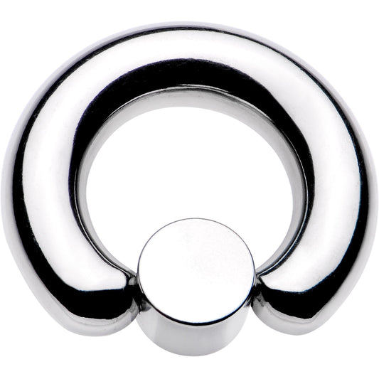 2G 9/16 White Faux Opal 8mm Disc BCR Captive Ring