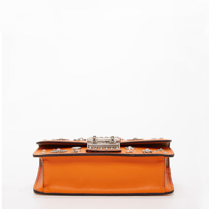 SUSU Studded Small Leather Crossbody Bag Orange Purse Cute Handbag  Women's Handbag