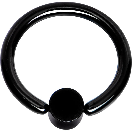 16G 5/16 White Faux Opal 3mm Disc Black BCR Captive Ring