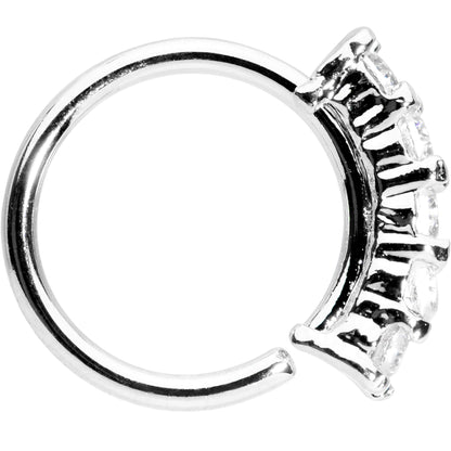 16G 5/16 Clear CZ Quintet Seamless Circular Ring