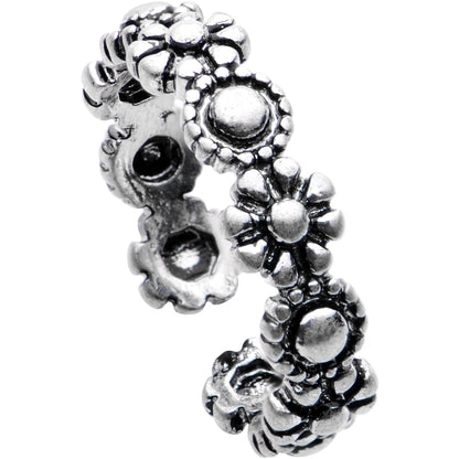 Silver Plated Floral Wreath Toe Ring