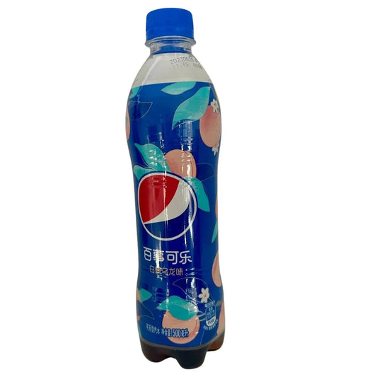 Pepsi White Peach & Oolong – Refreshing Peach and Oolong Tea Flavored Cola 500mL (Taiwan)