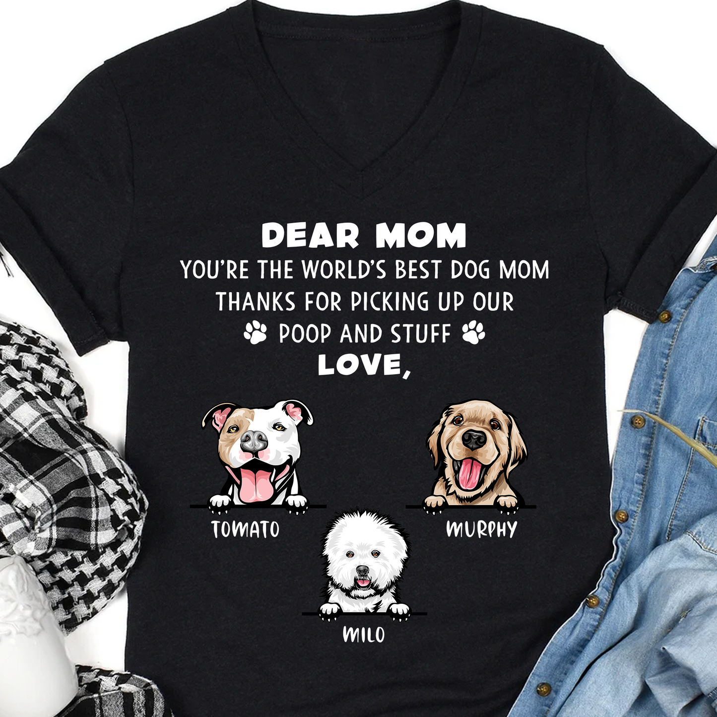 Thanks For Picking Up My Poop And Stuff Personalized Custom Photo Dog Shirt T681