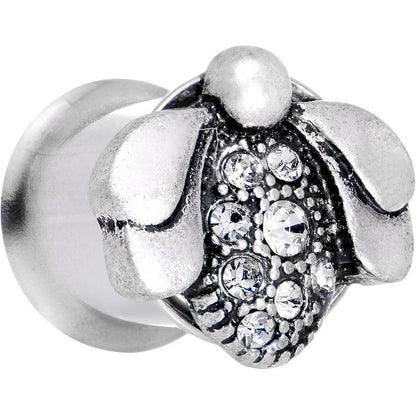 00G Clear Gem Steel Allow Me Ladybug Double Flare Tunnel Plug Set
