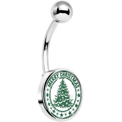 Merry Christmas Tree Belly Ring