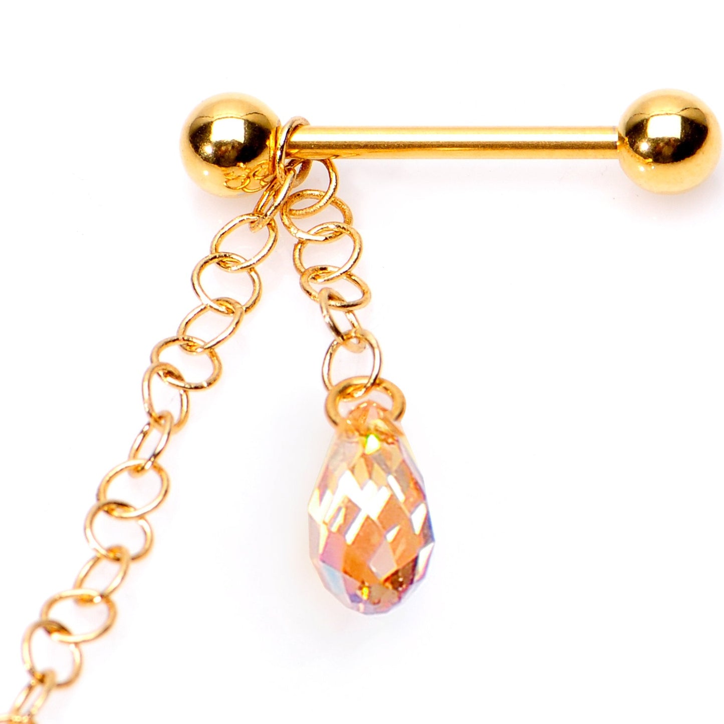 Handcrafted Gold Tone Anodized Leaves of Fall Nipple Chain