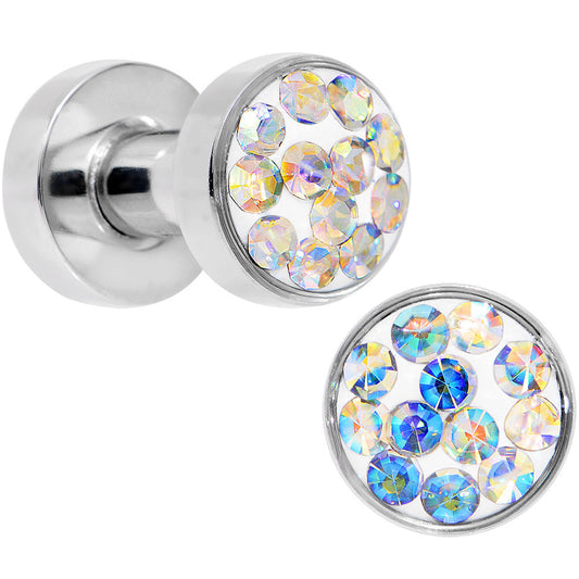8G Aurora Ferido Crystal Steel Screw Fit Plug Set