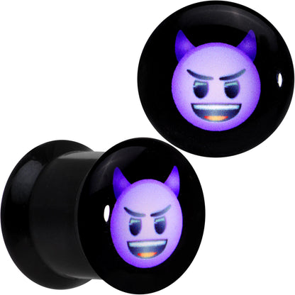 00G Licensed Purple Devil emoji Acrylic Double Flare Plug Set