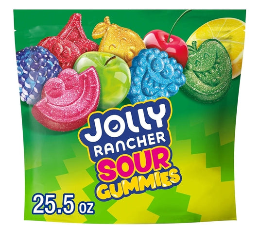 JOLLY RANCHER Sour Gummies Fruit Flavored Candy Bag, 25.5 oz 4pk