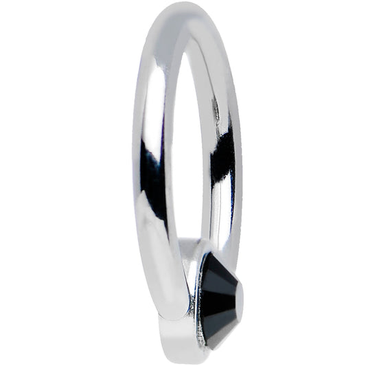 16G 3/8 Clear Gem Steel BCR Captive Ring 4mm Flat Disc