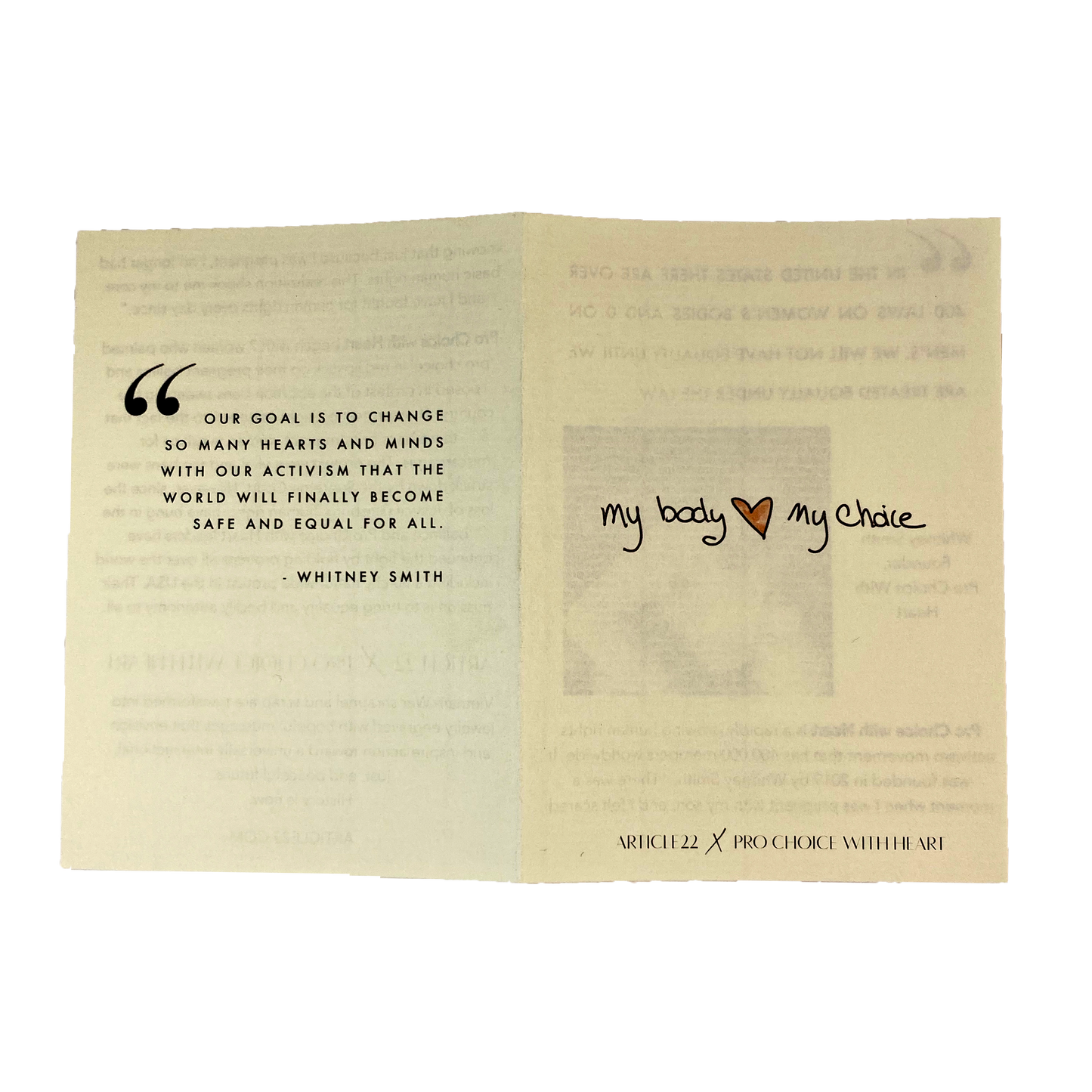 MY BODY MY CHOICE BAR TAG NECKLACE - PROCHOICE WITH HEART COLLABORATION