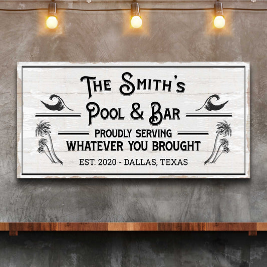 Personalized Rustic Pool And Bar Sign III