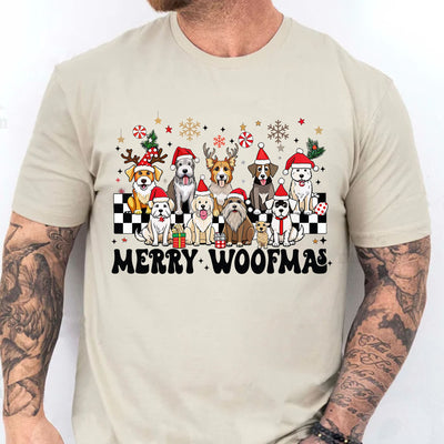 Merry Woofmas Sweatshirt, Pet Lovers Christmas Sweatshirt, Happy Christmas Ugly Sweatshirt - K1492