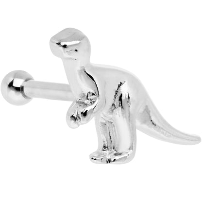 16G 1/4 Silver Tone Dangerous Dinosaur Tragus Cartilage Earring