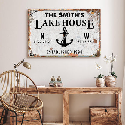 Family Lake House Anchor Sign