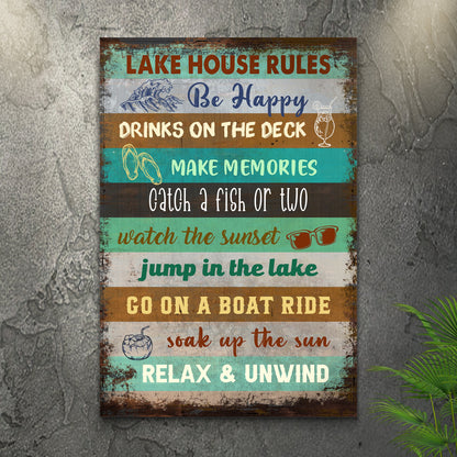 Lake House Rules Sign III