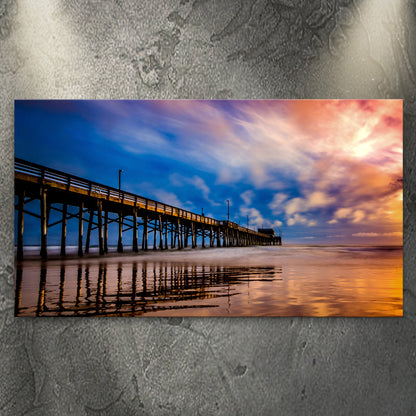 Beach Pier & Ocean Horizon Canvas Wall Art